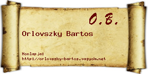 Orlovszky Bartos névjegykártya